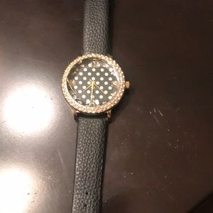 Watch black with gold